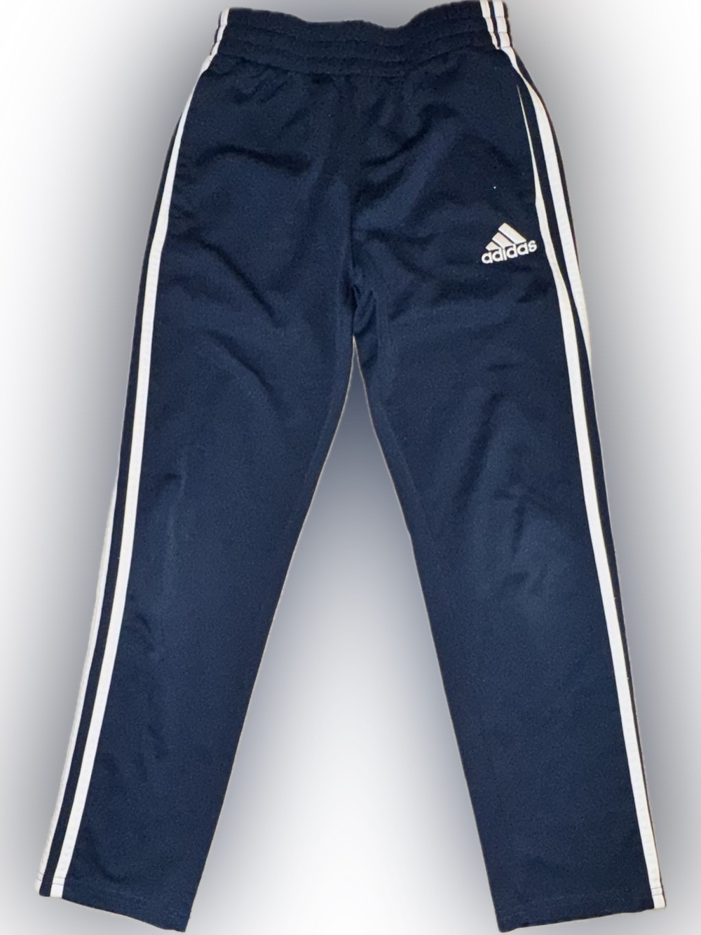 adidas Navy Blue Kids Athletic Pants with White Logo